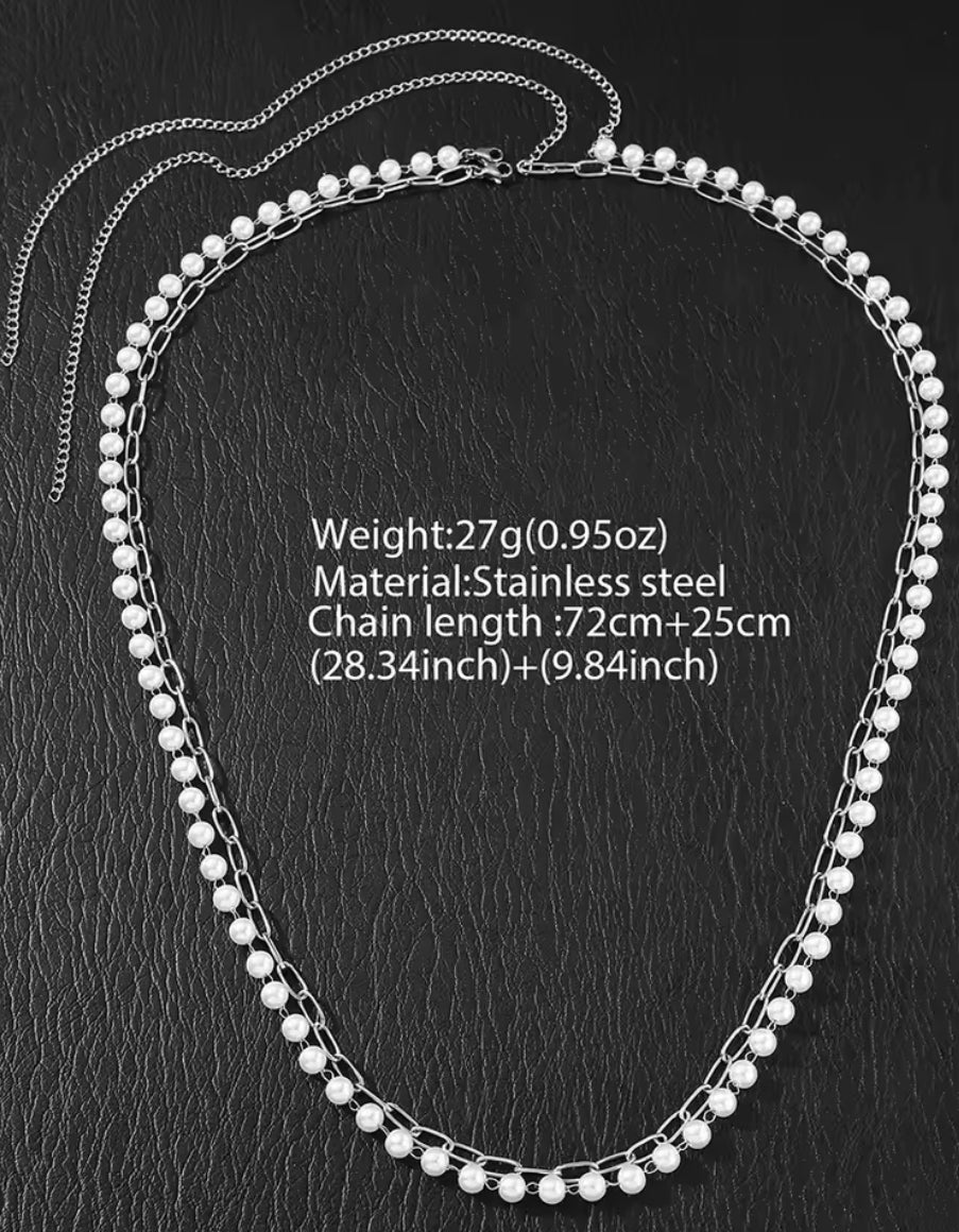 Oval Pearl Set Belly Chain