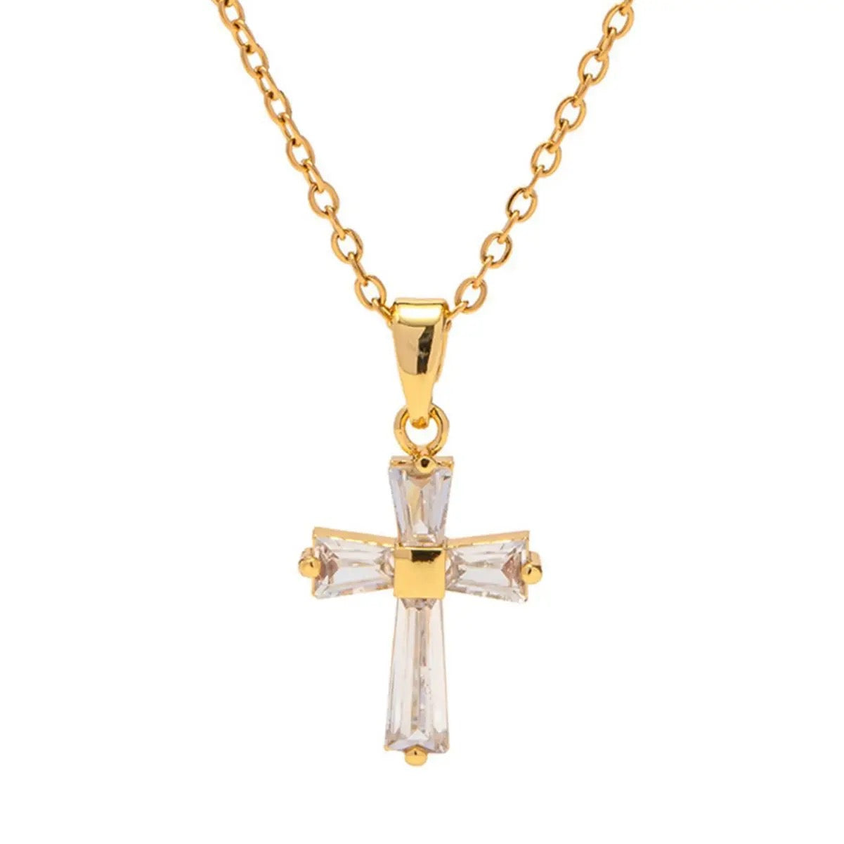 Cross Bling Zirconia Pendant Necklace