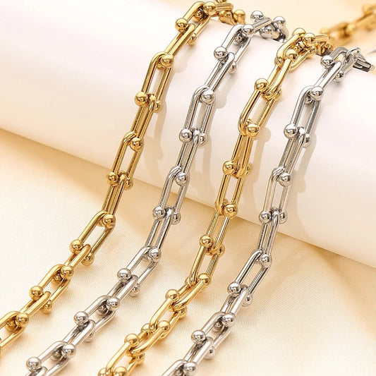 Thick Chain U Link Bracelet