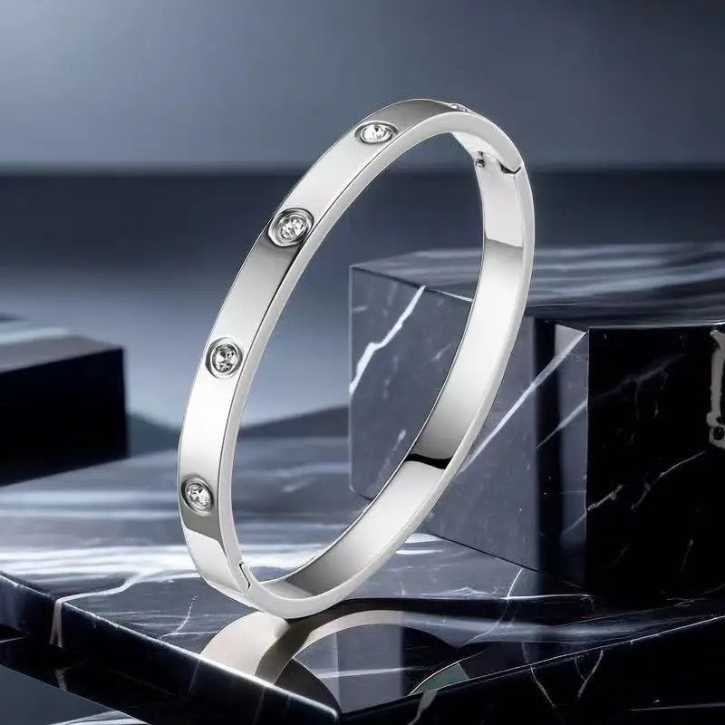 Love Zircon Bangle Bracelet