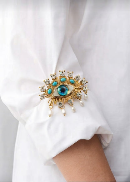 Pearly Eye Brooch