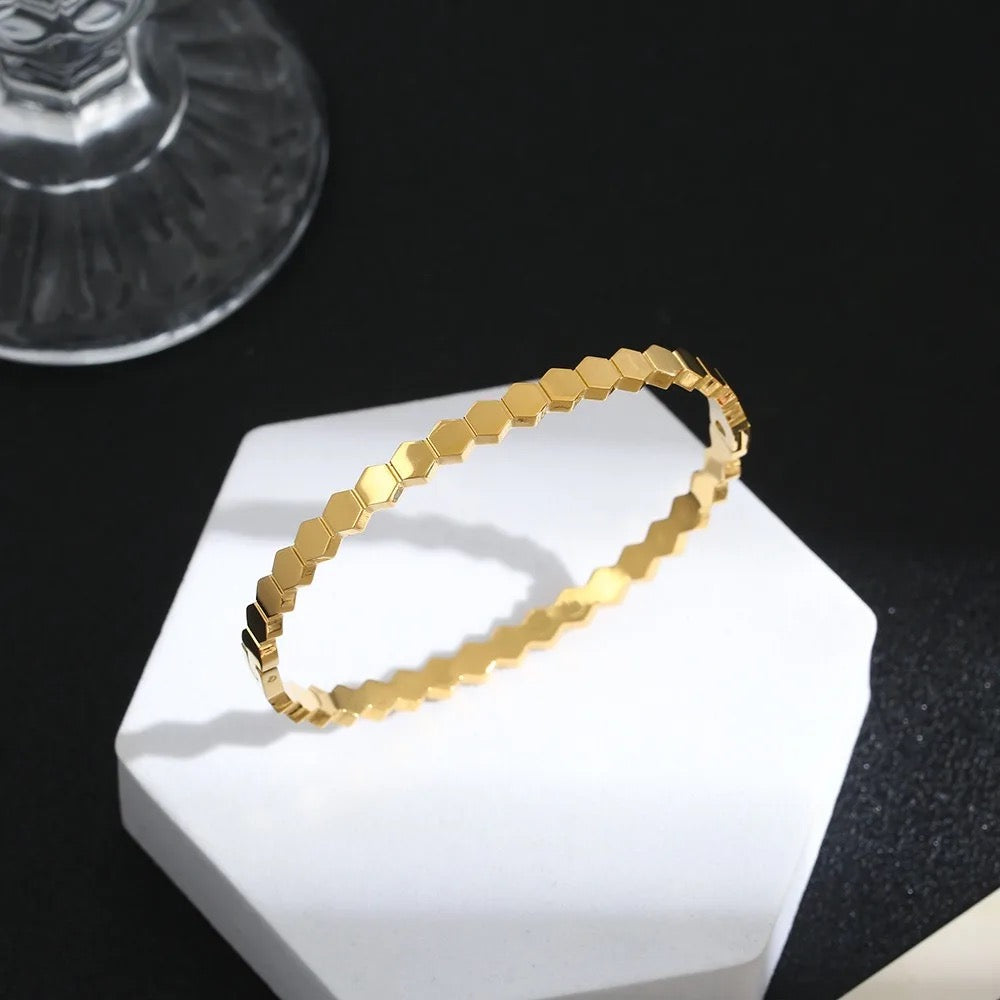 Honeycomb Geometric Bangle