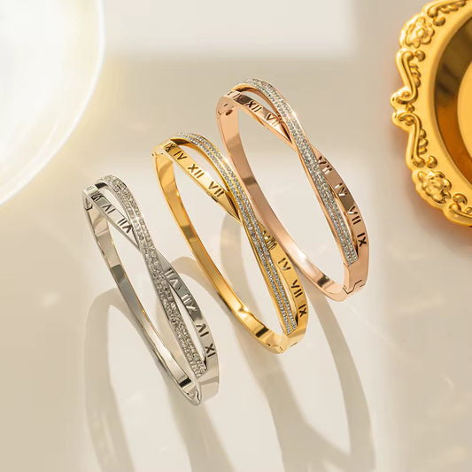 Roman Cross Bling Bangle