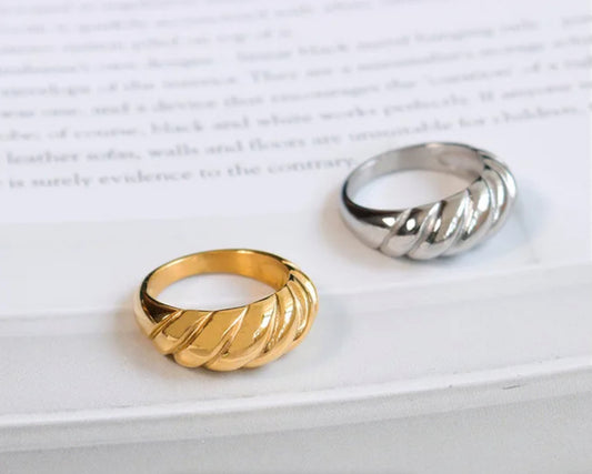 Thick Chunky Croissant Dome Ring