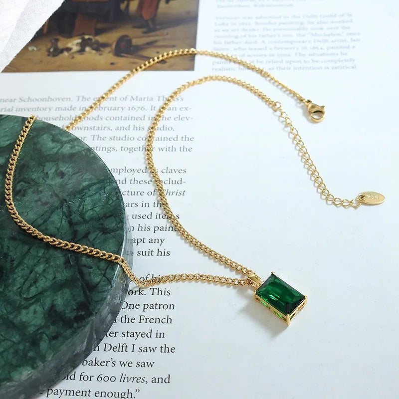 Emerald Pendant Necklace