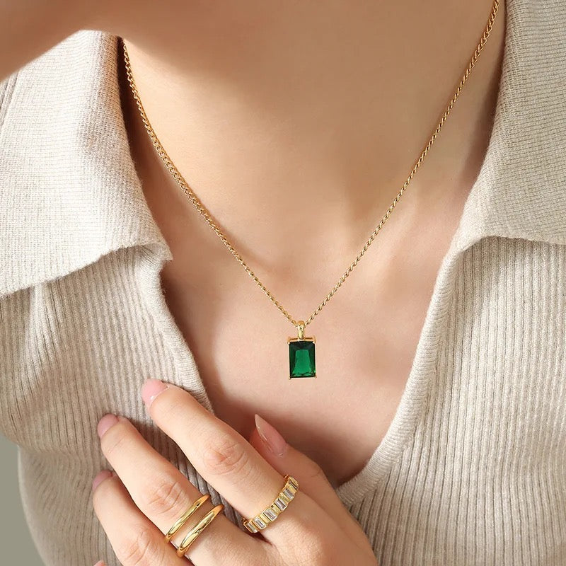 Emerald Pendant Necklace