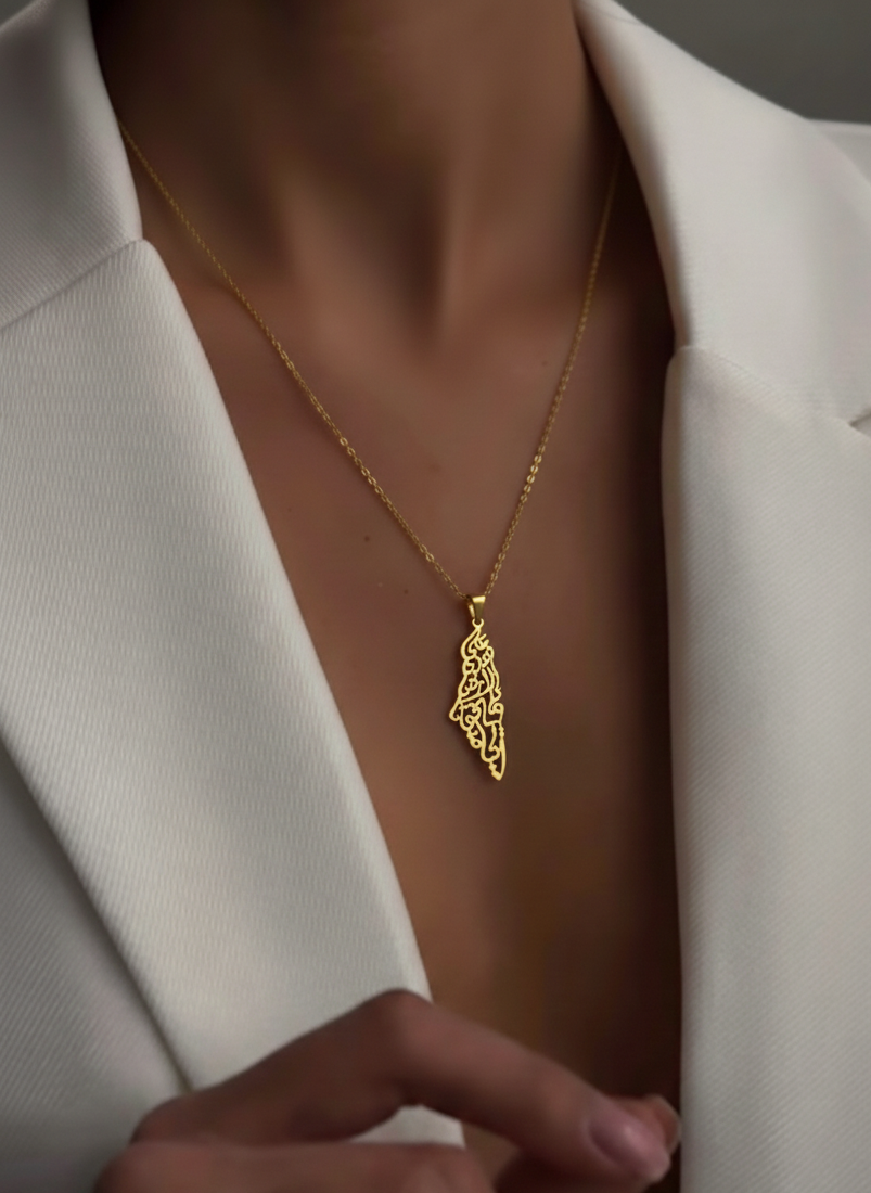 Palestine Map Necklace