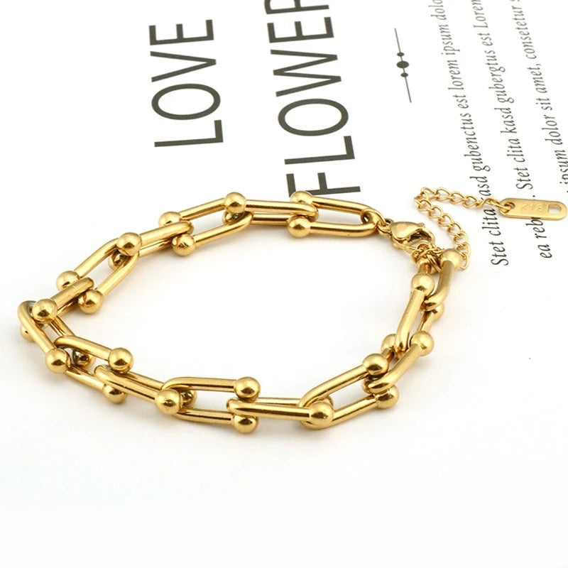 Thick Chain U Link Bracelet