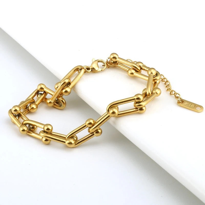 Thick Chain U Link Bracelet