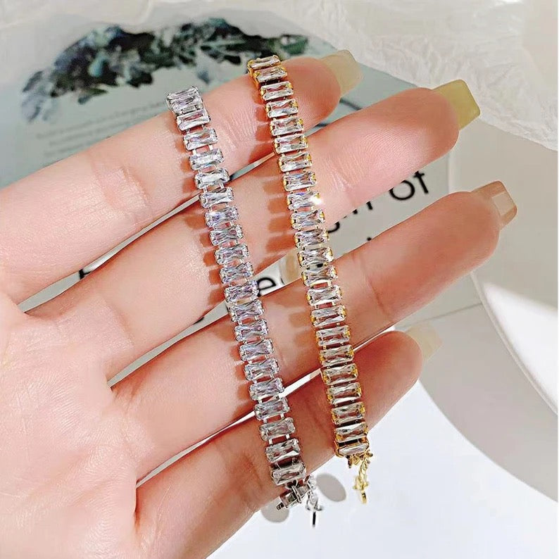 Luxury Rectangle Zircon Pearl Bracelet