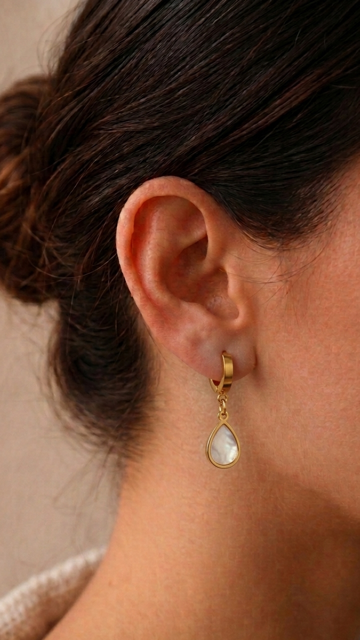 Pearl Drop Hoop